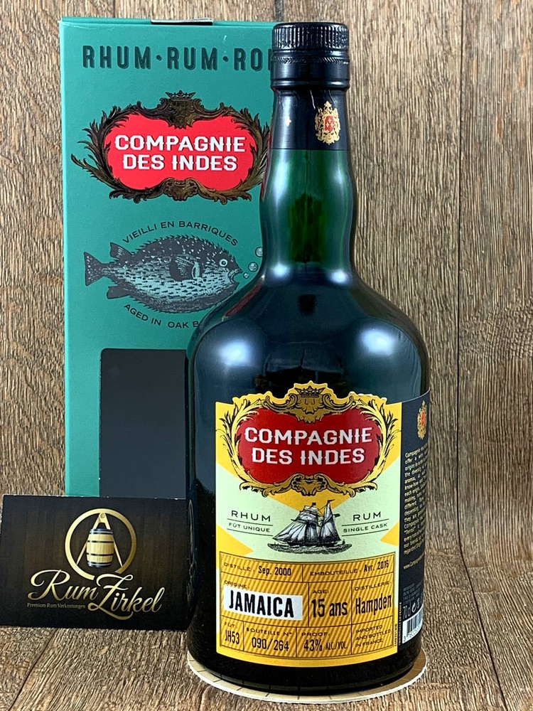 Compagnie des Indes Jamaica Hampden 2000, 15yo, 43%